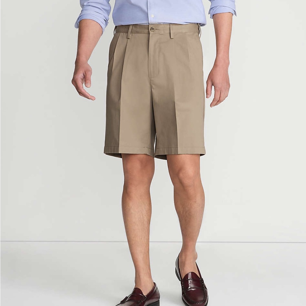 Lands' End Men's Tan Flat Front Shorts